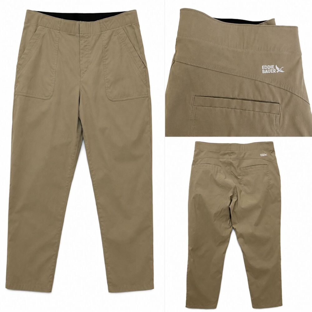 Eddie Bauer Women's Stretch Hiking Pants Size 12 Beige Outdoor Utility Travel
